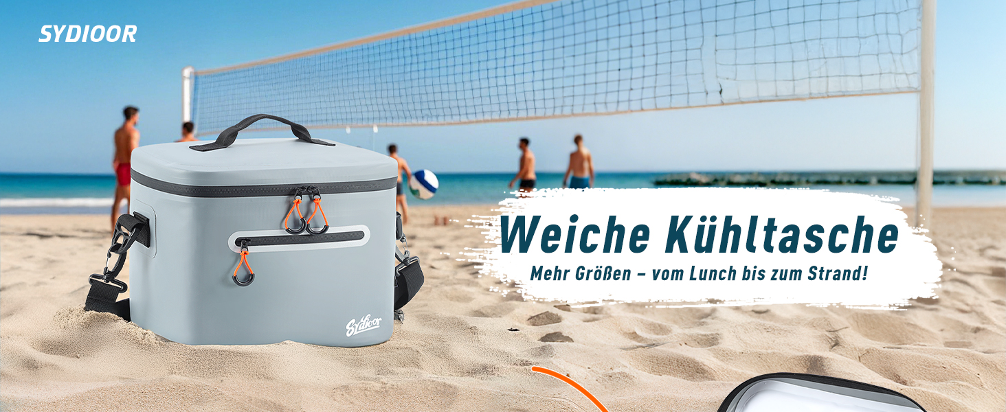 Термосумка-холодильник 7/14/24л ізольована водонепроникна для кемпінгу, пікніка, пляжу та грилю - міцна, сіра 7л