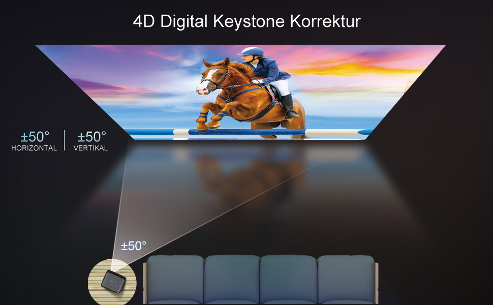 Проектор Beamer Full HD 1080P, 1200 ANSI люмен, 5G WiFi, Bluetooth, підтримка 4K, LED, для домашнього кіно, сумісний з Fire Stick, смартфоном, PS5, чорний