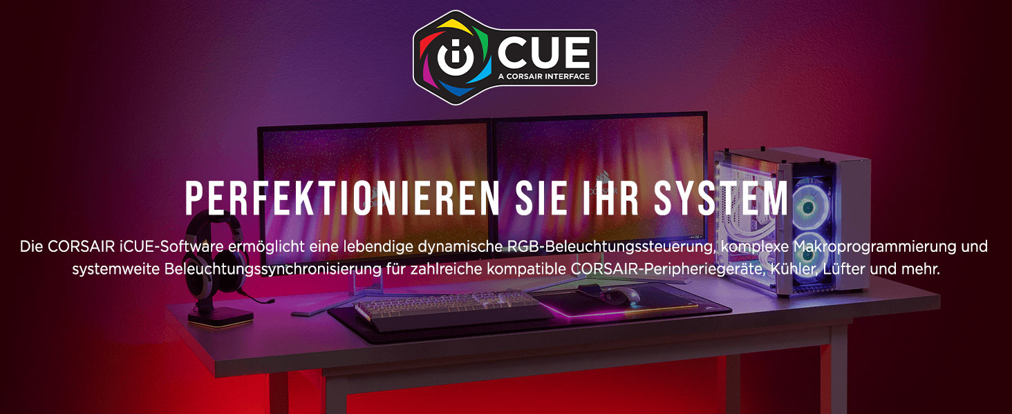 Клавіатура Corsair K55 RGB PRO, провідна, мембранна, QWERTZ DE, чорна, IP42, 6 макро-клавіші, сумісна з iCUE, для PC, Mac, Xbox