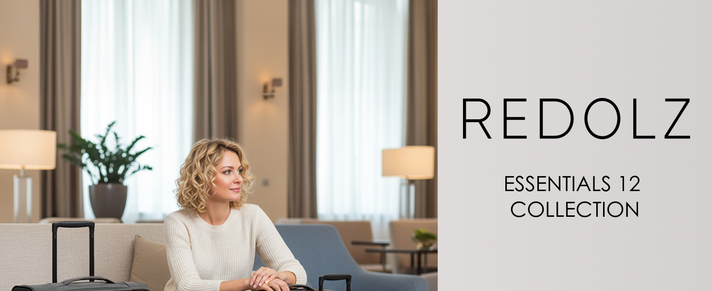 Набір валіз REDOLZ 3 шт. для жінок та чоловіків | Легкі та стійкі дорожні валізи з високоякісним softcase, 4 подвійні колеса, TSA-замок, розширювані (Essentials 12) Оливковий колір