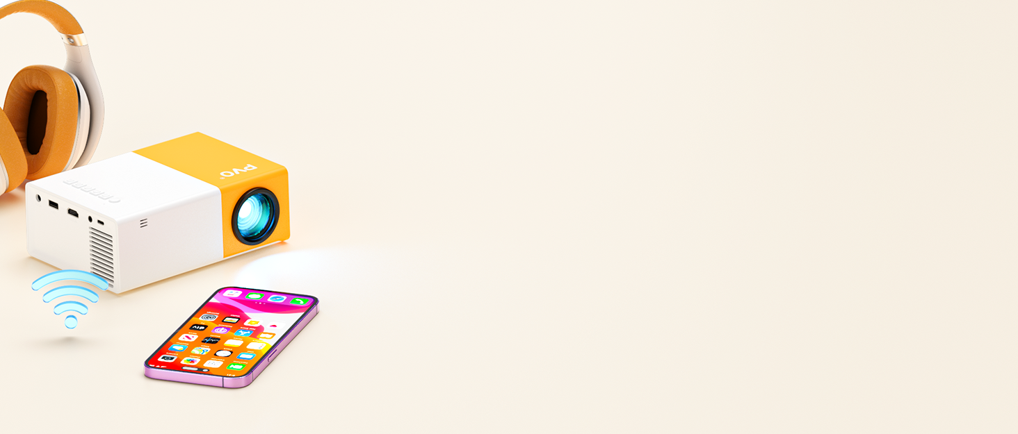 Міні-проектор PVO YG300ProMax: портативний, для мультфільмів, дитячий подарунок, для кінотеатру вдома, LED відеопроектор з можливістю підключення через кабель