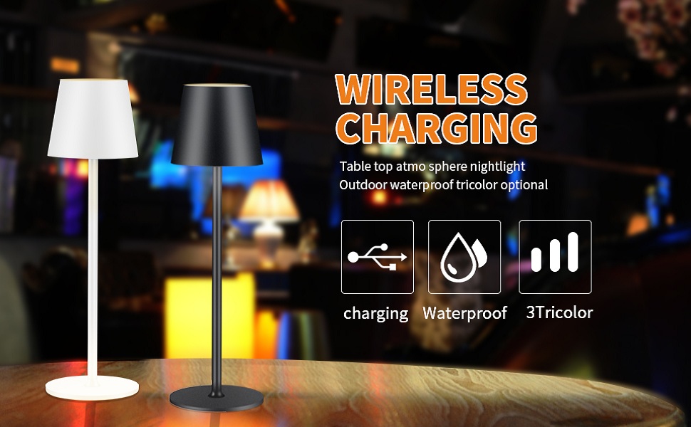 LED-лампа Zoeger: 2 шт., диммування, акумулятор, бездротова, тепле світло 3000K, USB-C, алюміній, IP54, золота