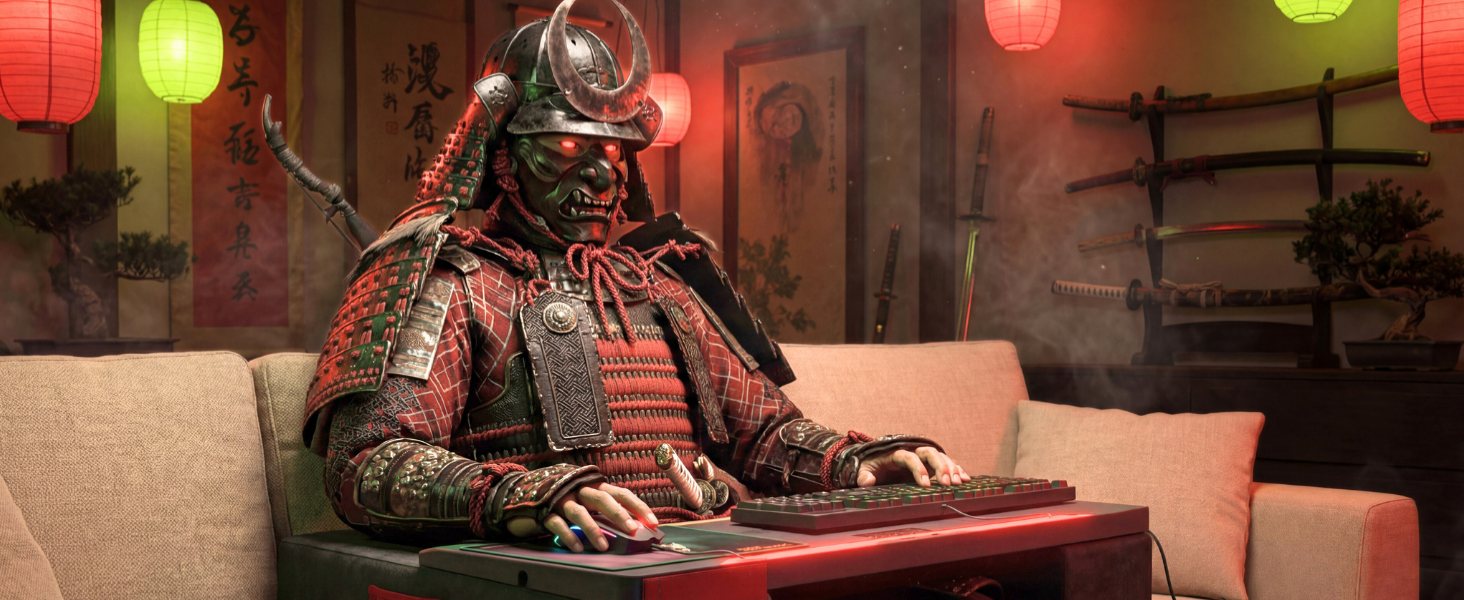 Couchmaster CYCON³: ергономічний стіл для ноутбука для дивану, софи та ліжка, з USB хабом (Samurai Black Edition)