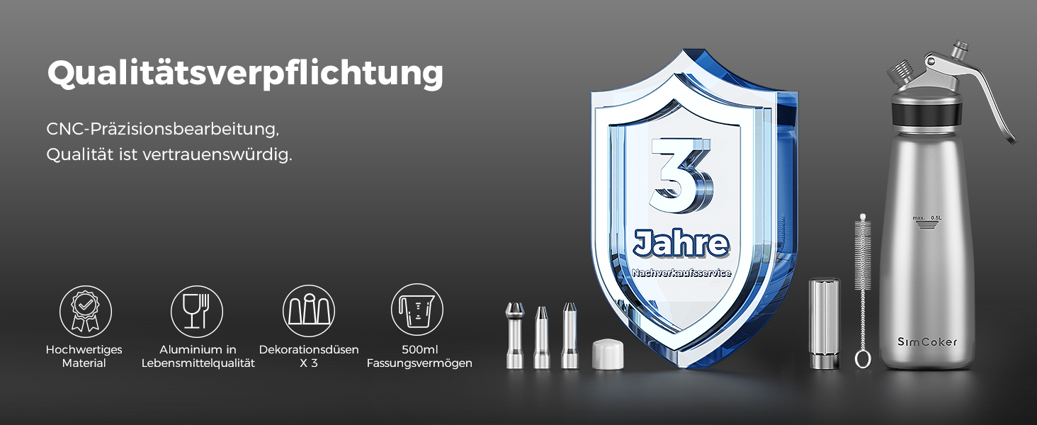 Пристрій для збивання вершків, алюмінієвий сифон для вершків 500мл, з набором насадок та аксесуарів