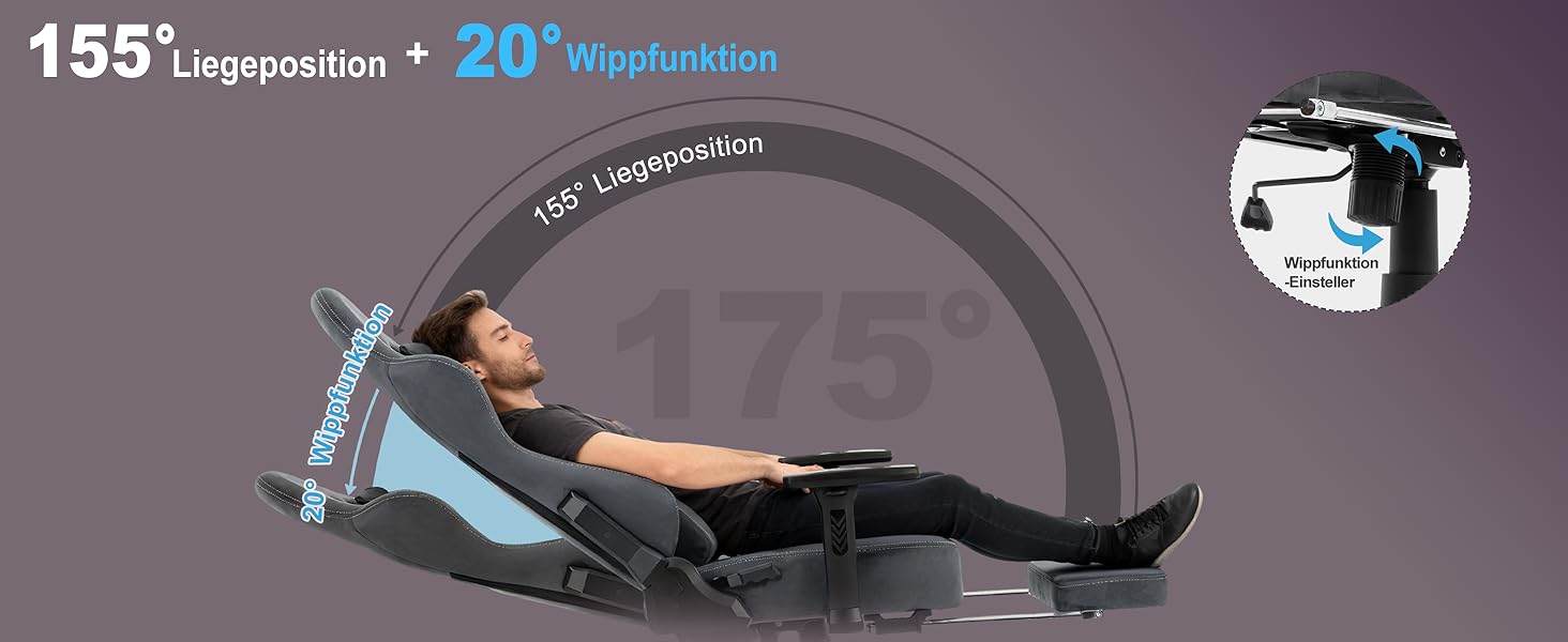 Ігровий крісло Symino з латексним сидінням, 300 кг, підтримка попереку та підголовник