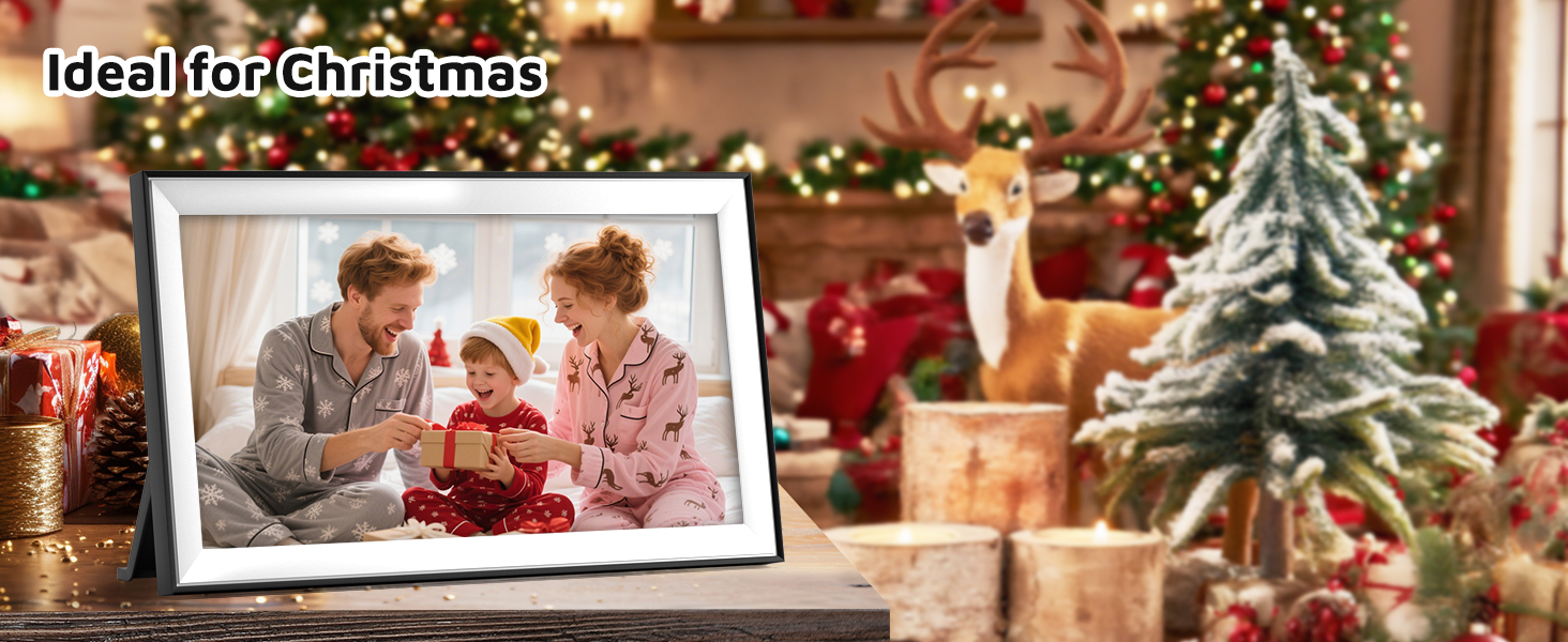 Цифровий фоторамка Hesmor 15.6 дюймів з Wi-Fi, FHD 1920*1080, IPS, сенсорний екран, 32GB, автоповорот, Frameo App