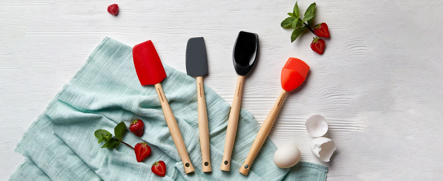 Набір кухонних лопаток Le Creuset Craft 3 шт. з силікону, вишнево-червоний