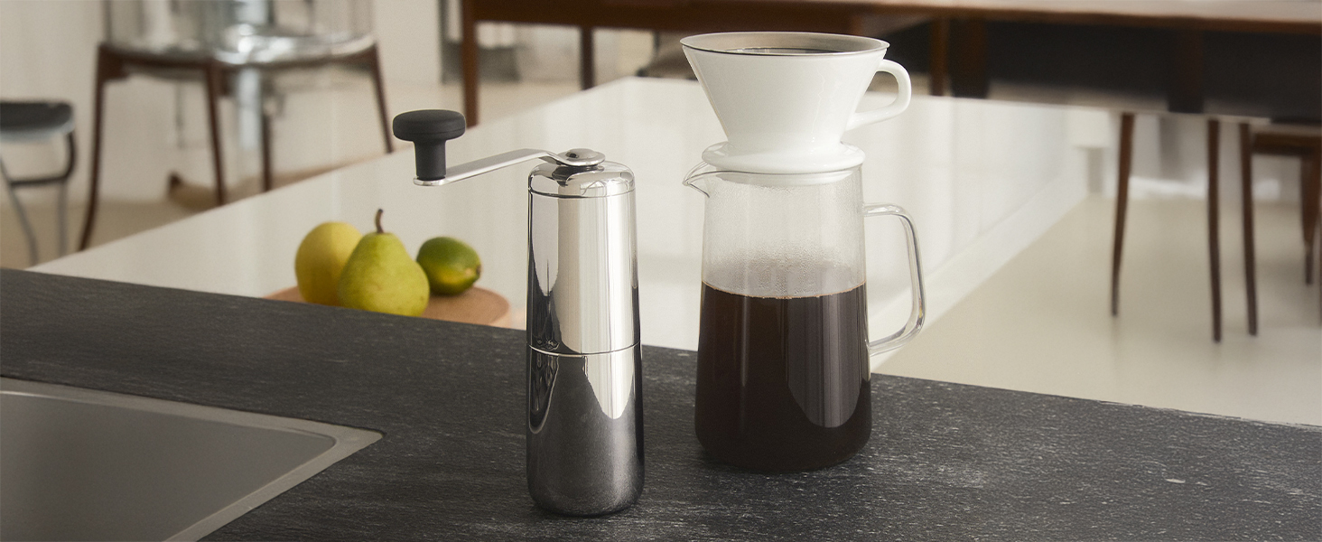 Кавомолка ручна Alessi Slow Coffee KT01 з нержавіючої сталі 18/10 та термопластику