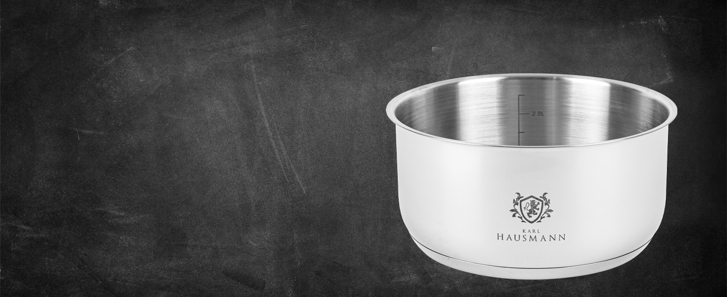 Набір каструль з знімними ручками (3 шт.) - нержавіюча сталь з покриттям - для всіх типів плит