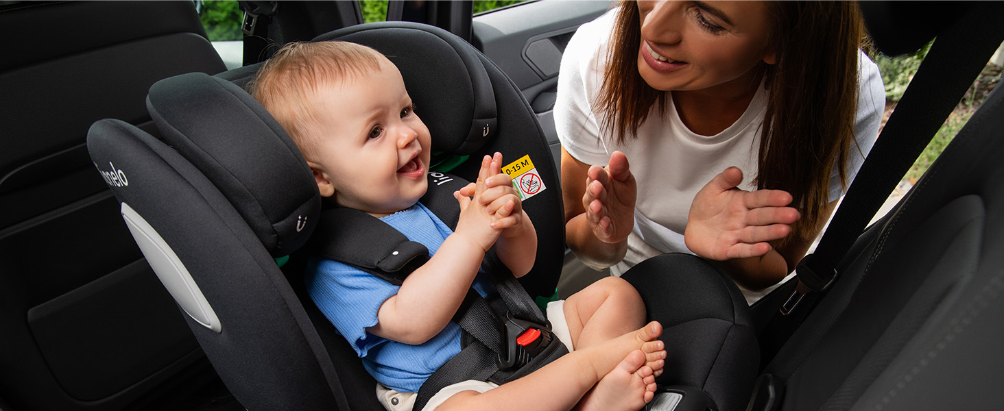 Дитяче автокрісло Lionelo Isofix і опорна нога або автомобільні ремені Дитяче автокрісло 0-36 кг Рух заднім ходом і вперед Бічний захист, що обертається на 360 градусів (чорний, BRAAM I-SIZE)