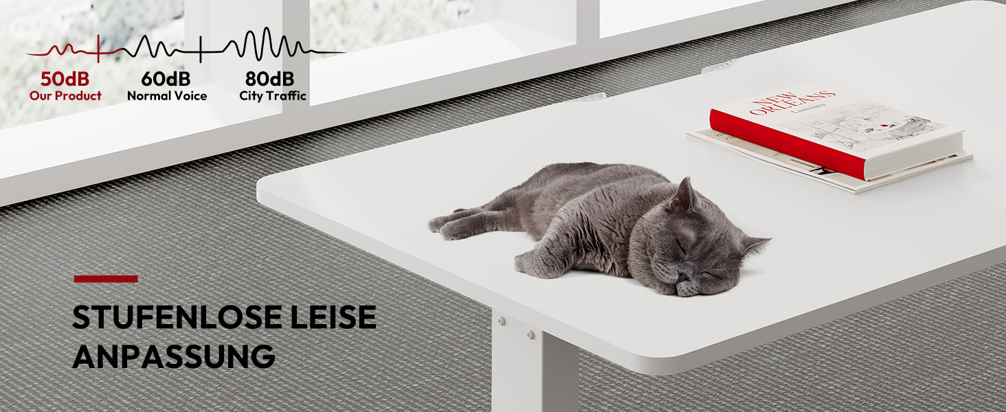 Регульований стіл Sanodesk 110x54 см – компактний стоячий стіл з аксесуарами, для маленьких приміщень, з антиколізійним захистом (білий)