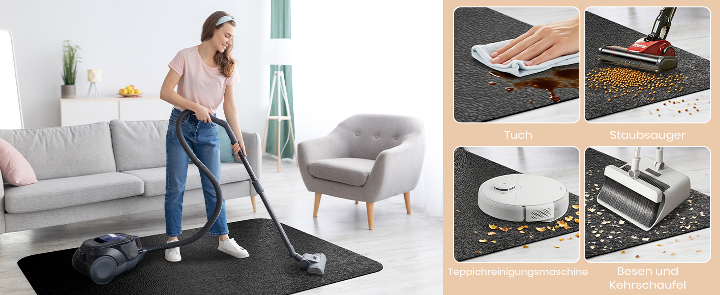 Килимок під офісний стілець COSYLAND, 120 x 150 см. Захист для підлоги, антиковзаючі, легко миються. Підходить для твердих підлог, ламінату, паркету (Чорний)