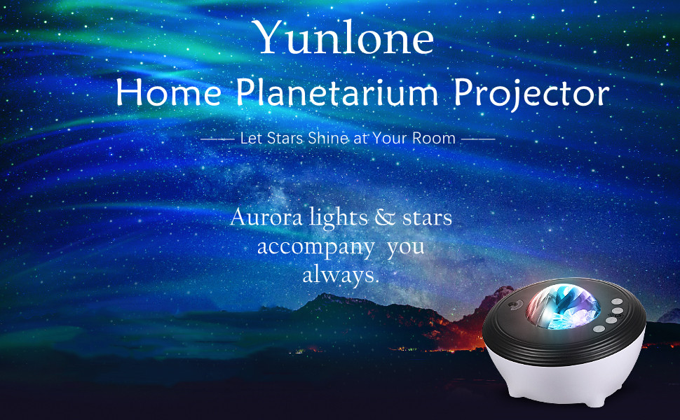 Нічний проектор Aurora LED Starry Sky Galaxy з музикою, пульт дистанційного керування/додаток, 48 кольорів L02