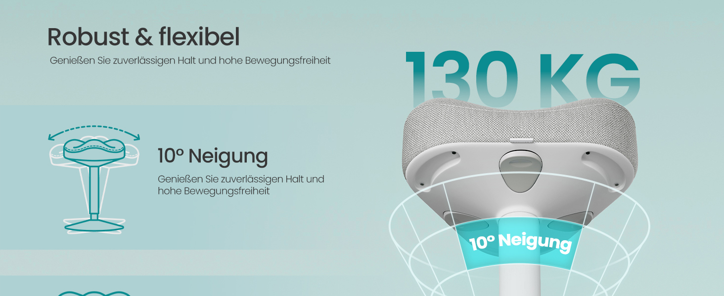 SONGMICS Стілець-табурет для стоячи, регульована висота 48-65.5 см, обертовий, сірий, для офісу та дому (OSC018BH01)