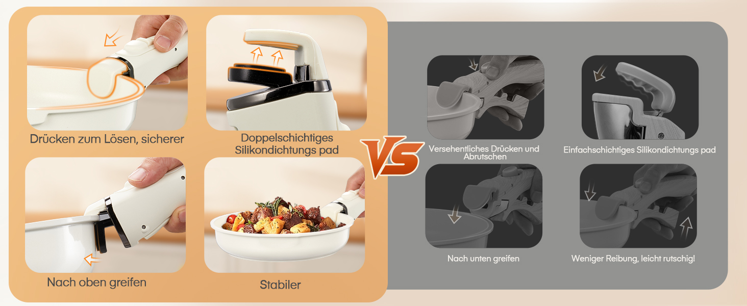 Набір посуду 17 предметів з антипригарним покриттям, індукційний, з керамічним покриттям, сумісний з духовкою, безпечний для миття в посудомийній машині, без PFOA/PFOS