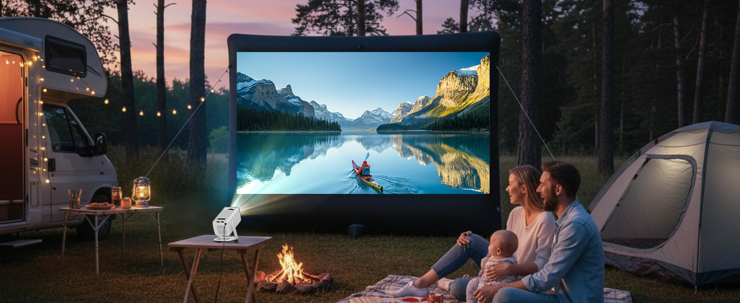 Смарт-проектор XuanPad White 4K Support, 20000 Люмен, Native 1080P, WiFi, Bluetooth, портативний кінотеатр з підставкою 360°
