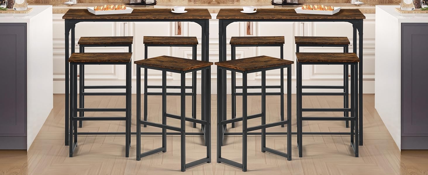 Набір кухонних меблів: стіл та 4 табурети (колір: коричневий)