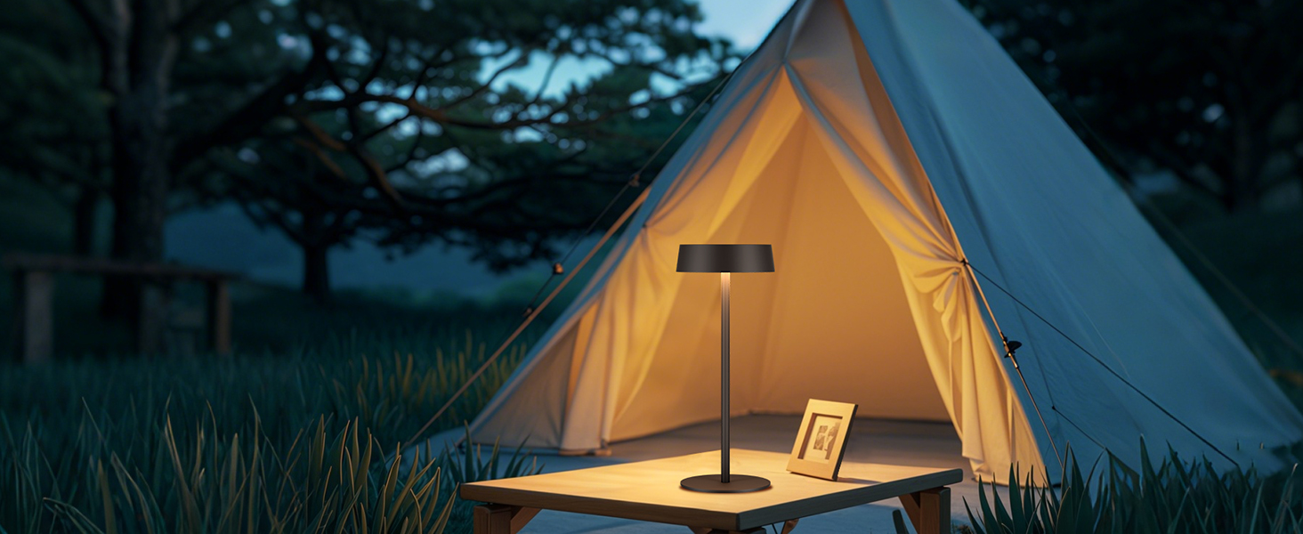 Сонярна LED лампа Suright настільна, акумуляторна, USB-C, 3 режими, регулювання яскравості, IP65, чорна