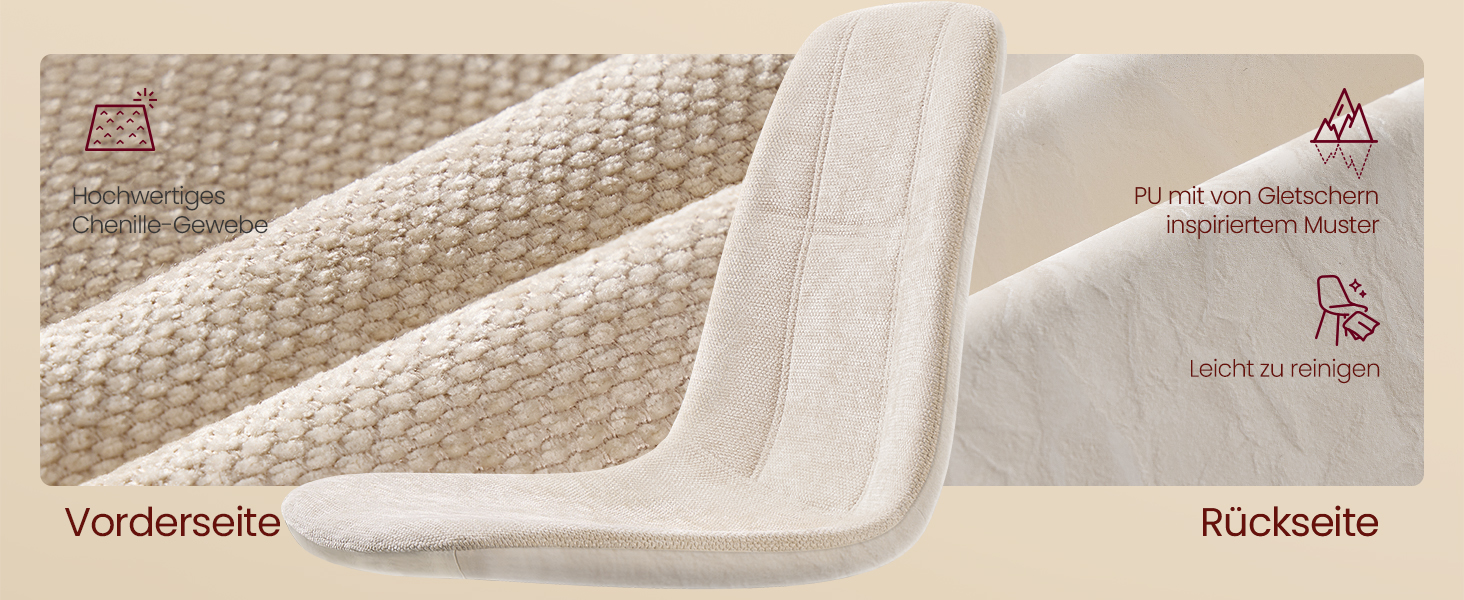 Стільці для їдальні VASAGLE (2 шт.) - м'які, з металевими ніжками, регульовані, кремово-білі