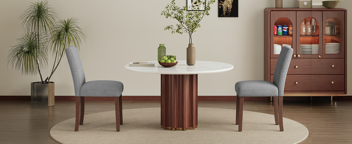 COLAMY Комплект з 2 обідніх стільців, м'який дизайн, спинка, для кухні, ресторану, сірий колір