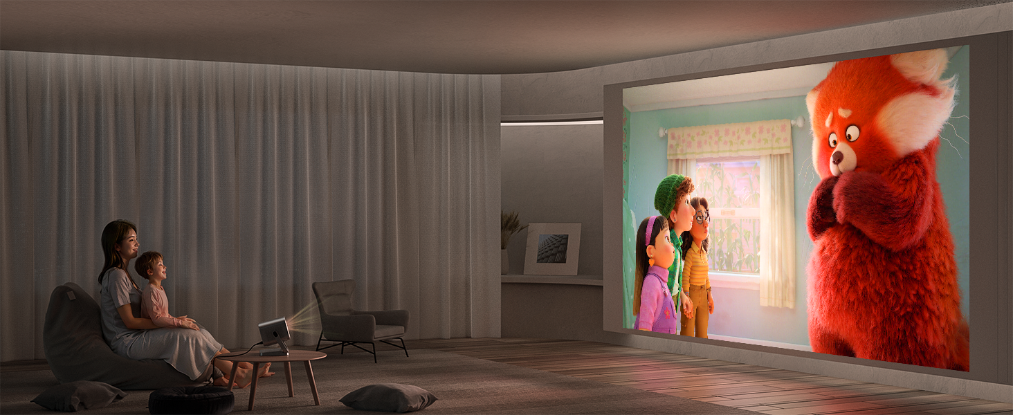 Smart Beamer 28000 Lumen: 4K проєктор з автофокусом, Dolby Audio, WiFi6, Bluetooth, підтримкою 1080P для дому та вулиці