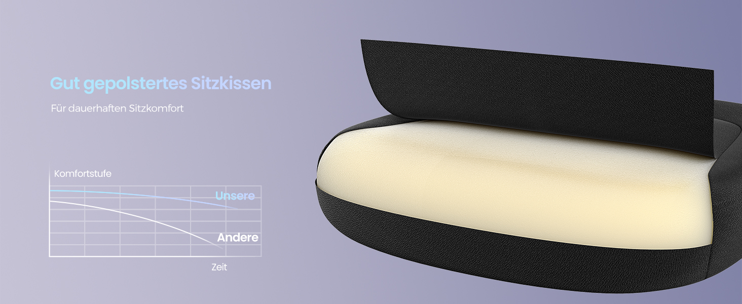 Офісний стіл SONGMICS: ергономічне крісло з регульованою поперековою підтримкою, підголівником та підлокітниками, до 150 кг, чорний OBN067BH01