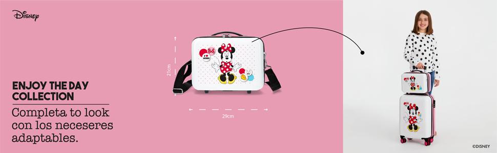 Дитяча валіза Disney Minnie Mouse Enjoy the Day, світло-блакитна, ABS-пластик, 50x38x20 см, 34 л, з комбінованим замком та 4 колесами, ручна поклажа