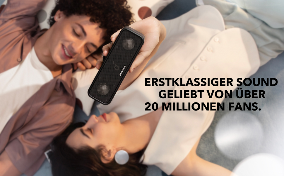 Soundcore 3 Bluetooth Портативна Колонка: Стерео Звук, Titan Membrana, BassUp, 24 год, IPX7, EQ, для дому, вулиці, саду (Чорний)