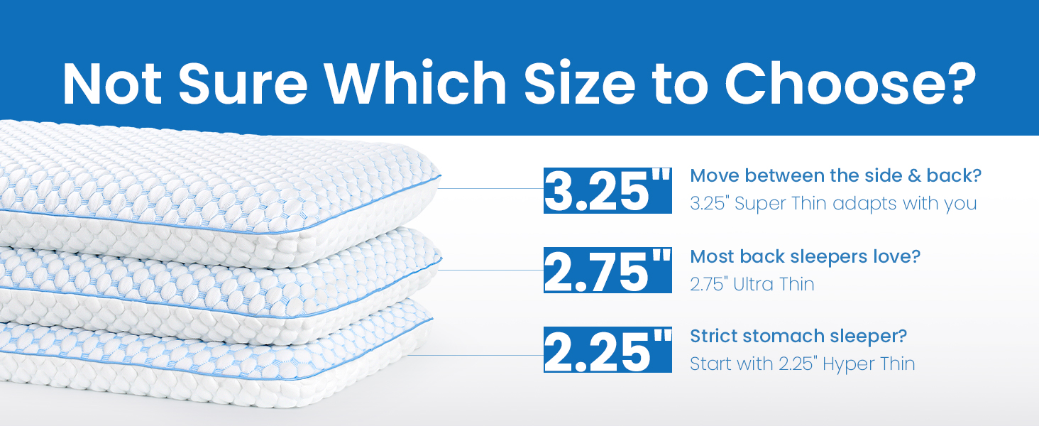Ортопедична подушка з піною з пам'яті для тих, хто спить на животі та на спині, 40x60 см, 5.7 см, ультратонкий, синьо-білий, знімний чохол