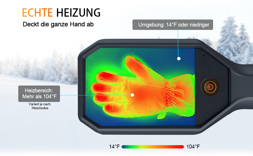 Гріючі рукавички для чоловіків та жінок, акумулятор 5000mAh*2, 7.4V, 4 режими нагріву, водонепроникні, для зимових видів спорту та катання на лижах