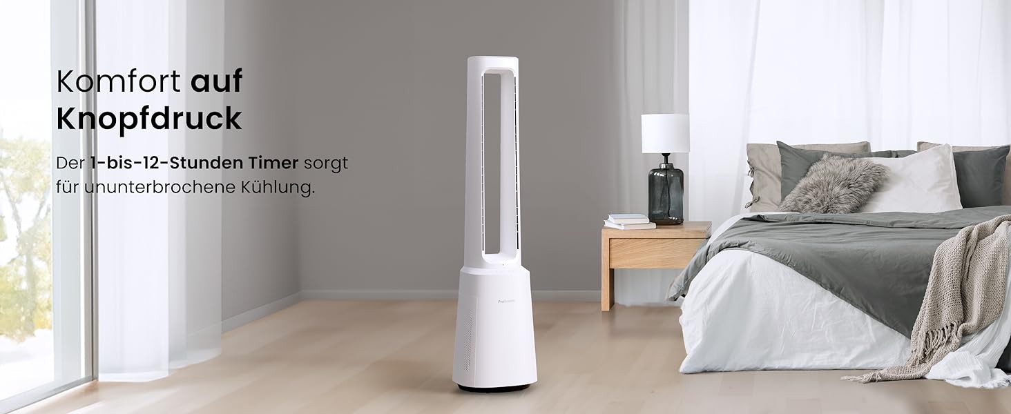 Вентилятор Pro Breeze OmniAir з очищувачем повітря, 105 см, осциляція 75°, пульт ДУ, HEPA 13, LED дисплей, 10 швидкостей, тихий, 5 режимів, Smart App