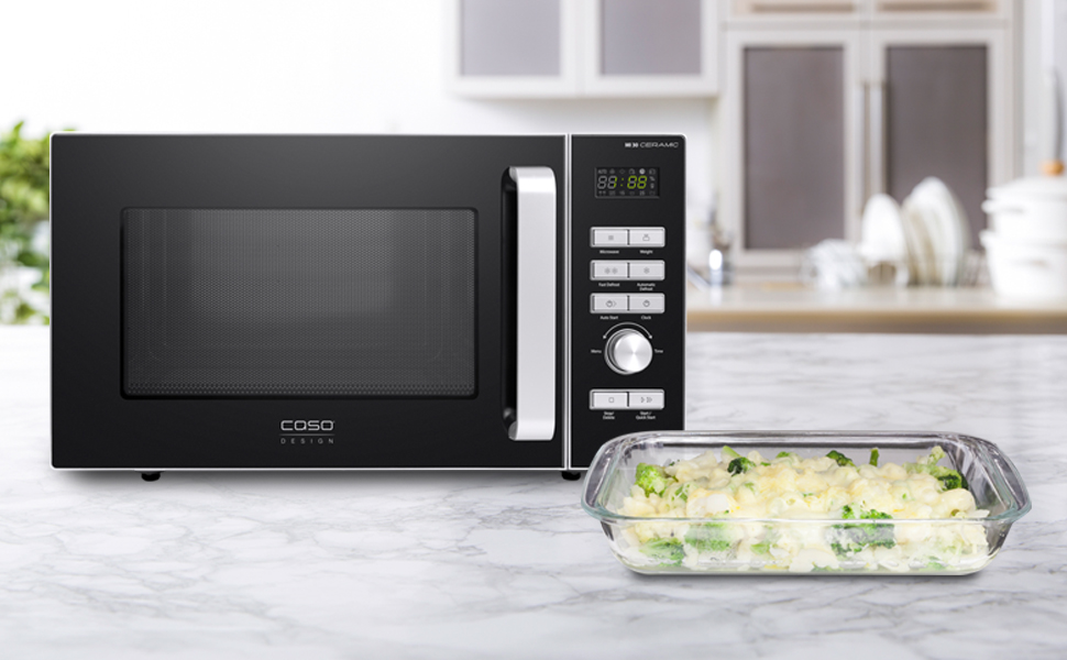 Мікрохвильова піч CASO MI 30 Ceramic Inverter, 30 л, 1000 Вт, нержавіюча сталь, срібляста - Переможець тесту Haus & Garten