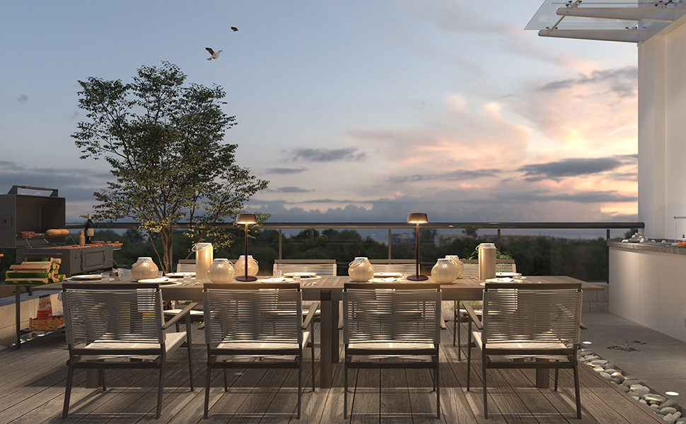 LED-лампа на акумуляторі K-Bright (2 шт.) - тепле світло 3000K, диммер, для дому та саду