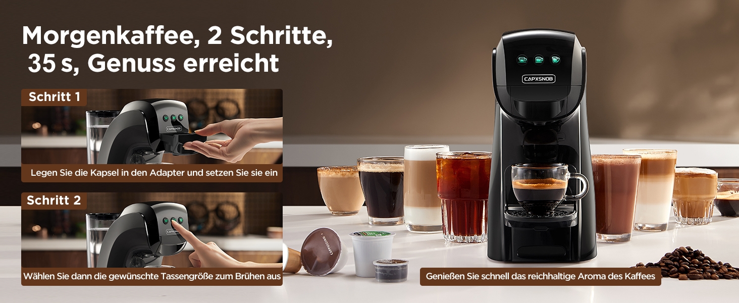 Кавомашина 5-в-1 Warriors1 для Nespresso, Dolce Gusto, Lavazza A Modo Mio, FAP Espresso Point та меленої кави, 20 bar, 0.8 л, автоматична, для дому та офісу, чорний