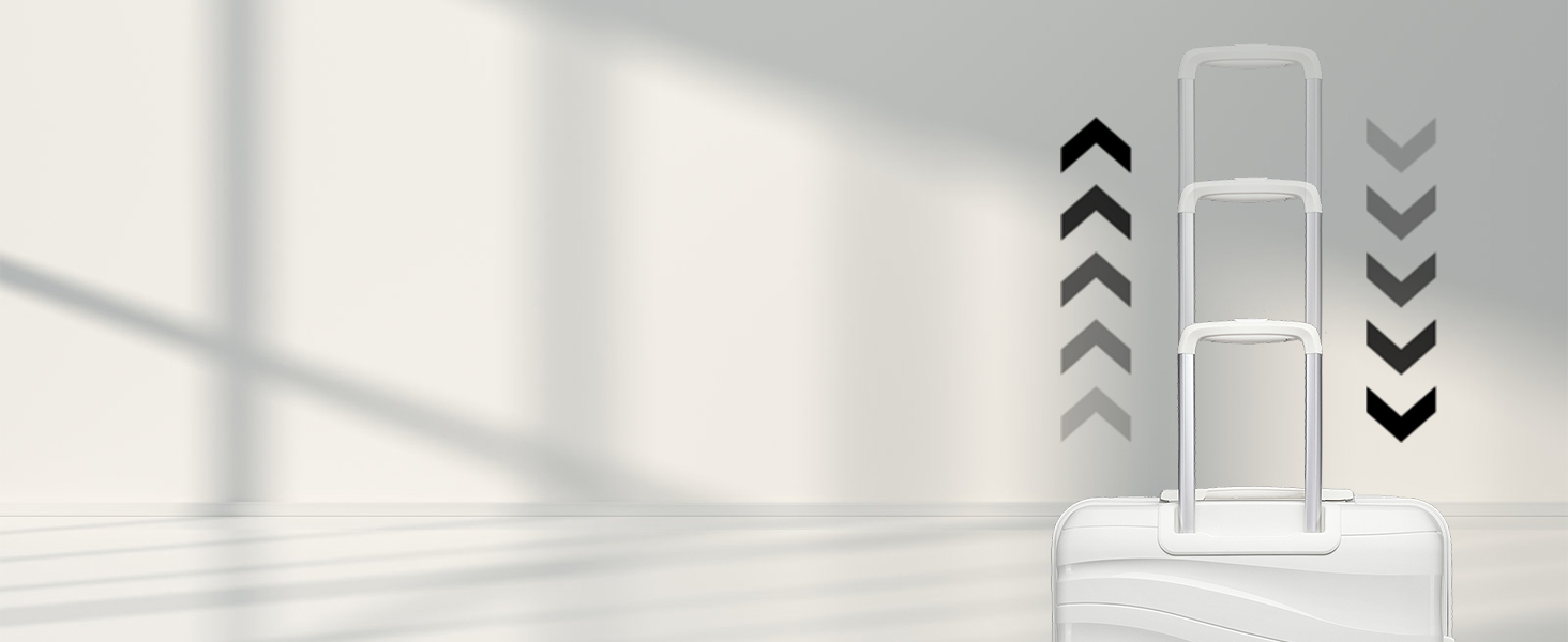 Валіза-тележка KONO, велика, легка, з жорстким корпусом, TSA-замок, 4 колеса (біла, XL)