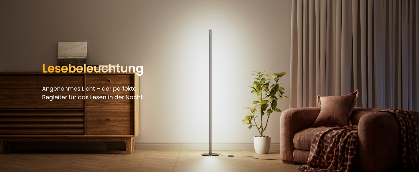 SwitchBot Matter Підлоговий світильник для вітальні та спальні, RGBWW, димування, Apple Home, Alexa, Google Home, керування через APP, музичні та сценні режими, чорний