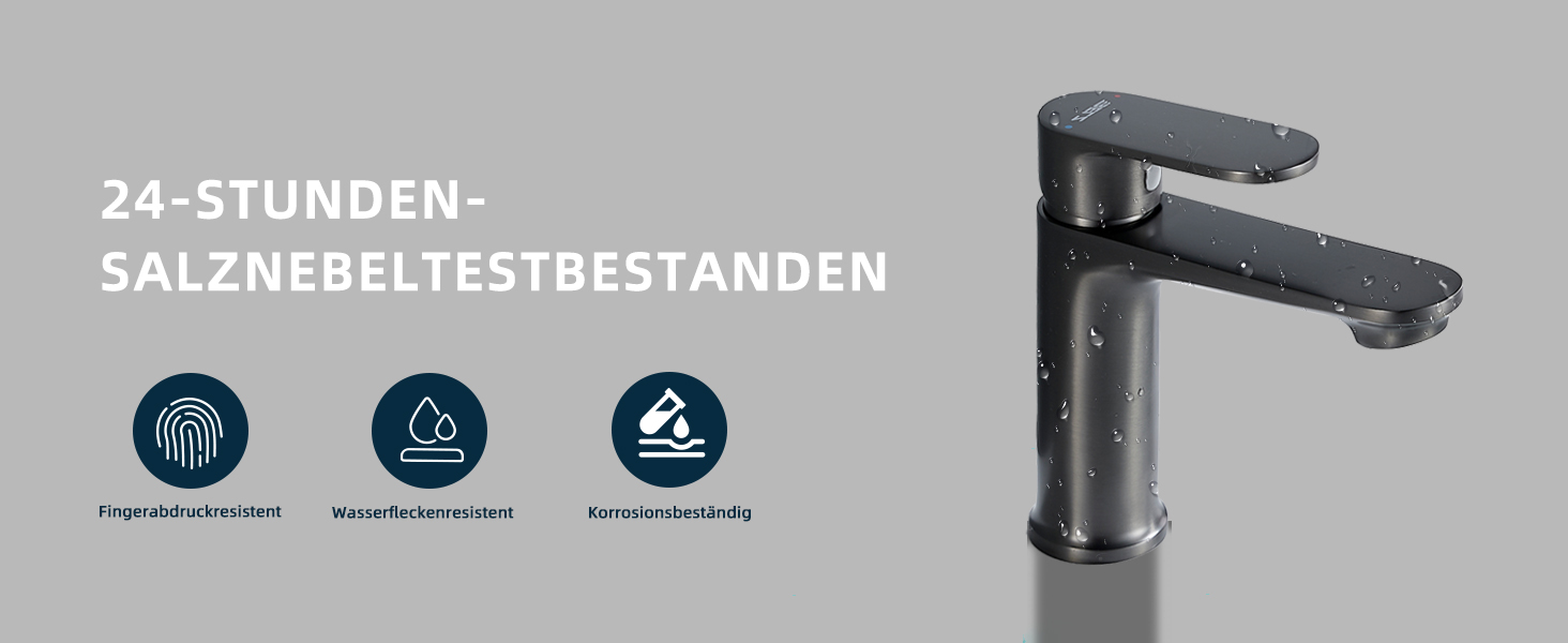 Набір змішувачів для ванної кімнати Belz, латунь, однозахватний, для мийки, сірий, темно-сірий