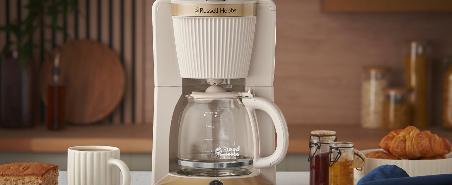 Електричний чайник Russell Hobbs Brontë Stone 1.7L, 2400W з матовим дизайном та золотистими акцентами