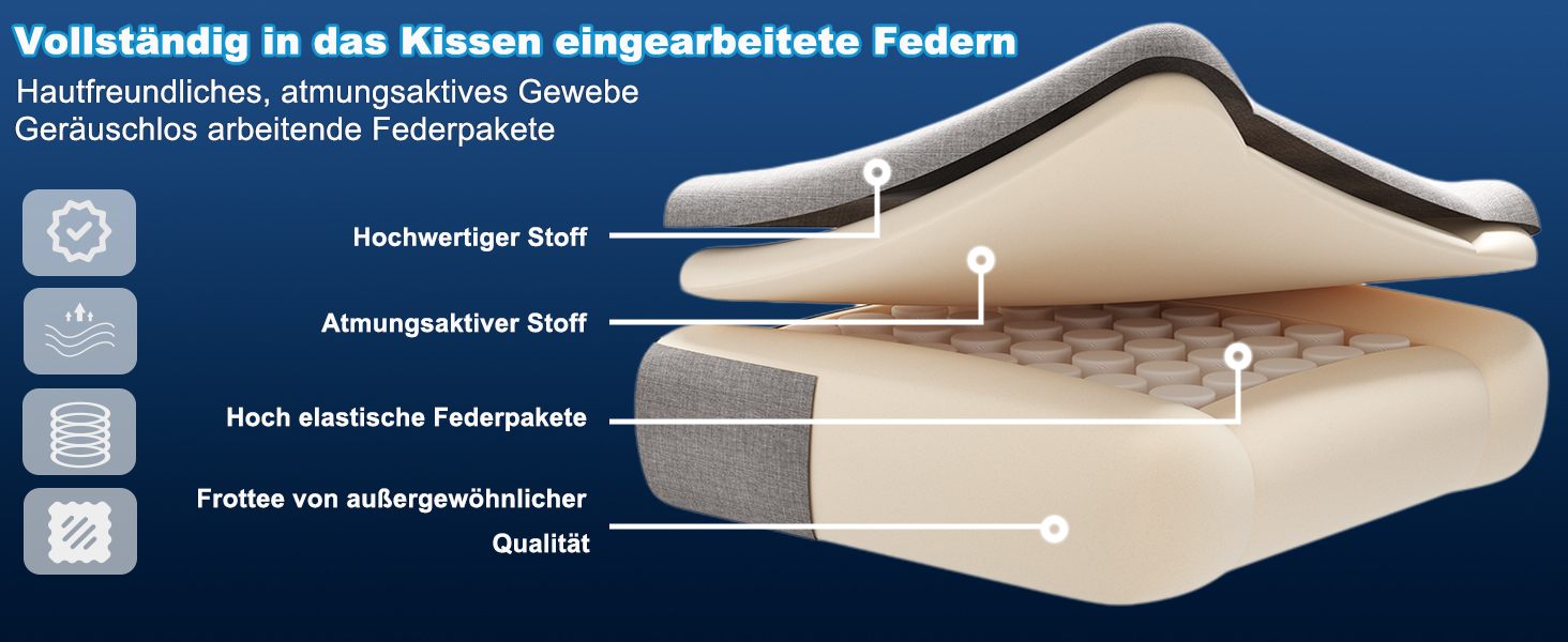 Ігровий крісло JUMMICO з тканини та пружинним наповнювачем, ергономічний офісний крісло з масажером. Крісло має підголівник, підставку для ніг, регулювання висоти. Максимальне навантаження: 150 кг. Колір: темно-сірий