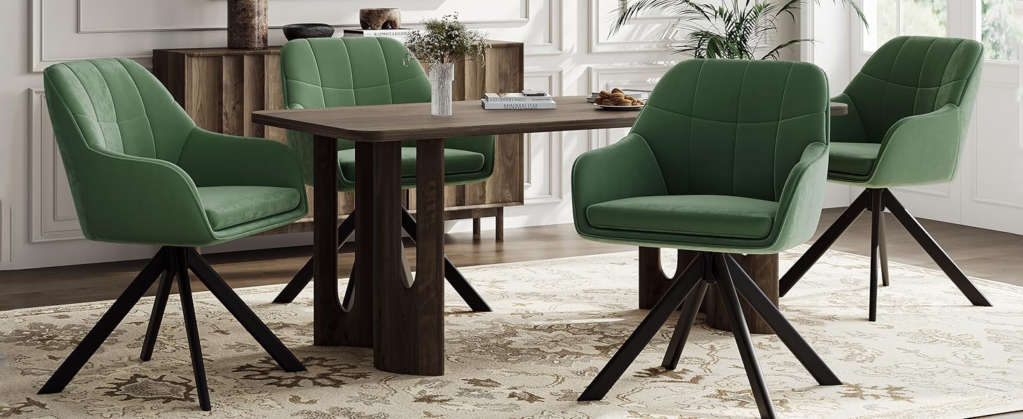 Набір з 2 обертових стільців для їдальні/кухні, бежевий, з підлокітниками, поліестер, металеві ніжки