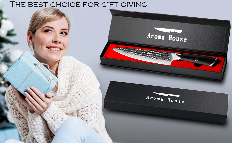 Ніж кухарський 8 дюймів (20 см), професійний дамастковий ніж, ніж для кухні, ніж шеф-кухаря, ніж для м'яса з нержавіючої сталі, гостре лезо, ергономічна ручка, для дому та ресторану