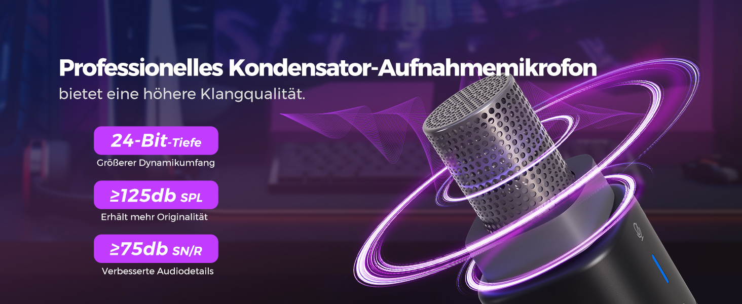Kondensторний мікрофон NearStream AM25X USB/XLR зі стійкою: Набір для подкастів, стримінгу, студії та ігор на PC/PS5/PS4. З функцією моніторингу та шумозаглушенням.