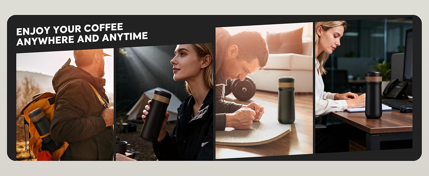 RECAFIMIL Французький прес для кави: портативна модель з нержавіючої сталі, 350 мл, ідеально підходить для кемпінгу та подорожей