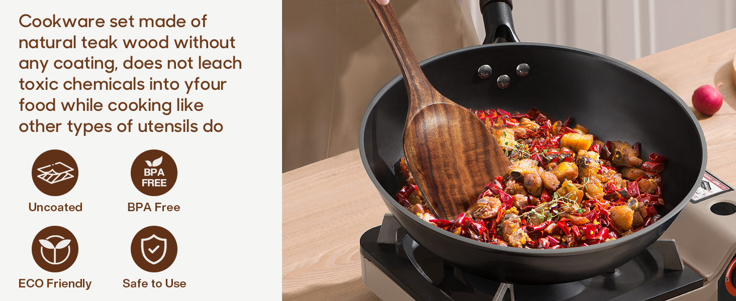 Набір кухонного приладдя Spardar з дерева, 12 шт: ложки, шумовки, підставка, рукавиці. Ідеально для декору та як подарунок