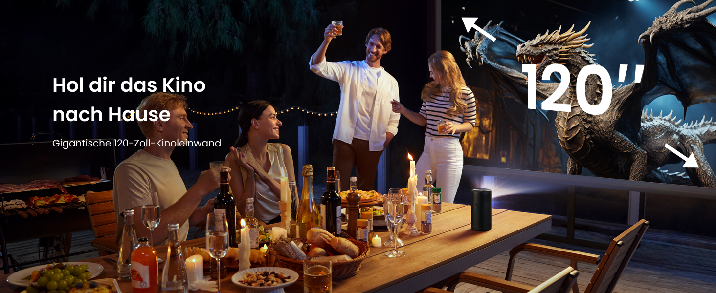 NEBULA Capsule 3 Laser GTV: Міні-проектор з лазером, 1080p, 300 ANSI Lumen, Wi-Fi, Dolby Digital, Автофокус, 120 дюймів, 2.5 години роботи від акумулятора