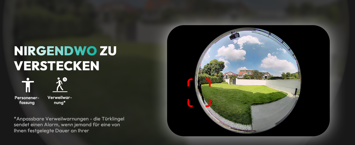 Відеодзвінок з камерою BOTSLAB 5MP, бездротовий, з AI, PIR, 360°, 2-way audio, без щомісячної плати R810