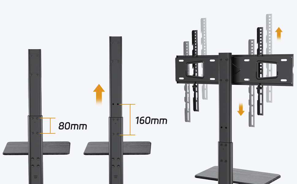 Підставка під телевізор XTRARM Delphos Rollable, для телевізорів 32-70', до 45 кг, регулюється по висоті, поворотна, чорна