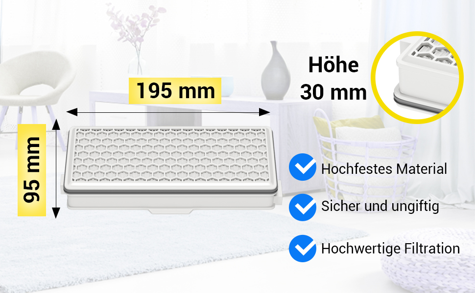 Комплект моторних фільтрів VIOKS 2 шт. Заміна для фільтра Hepa 9616280 SF-HA50 / Фільтр пилососа підходить для Mielе Parquet Twister Xl, Vacuum Cleaner S 8340 2 шт. и