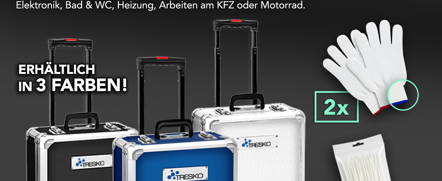 Набір інструментів TRESKO 1400 предметів у кейсі: професійний валіза з інструментами з Cr-V сталі (зелений)