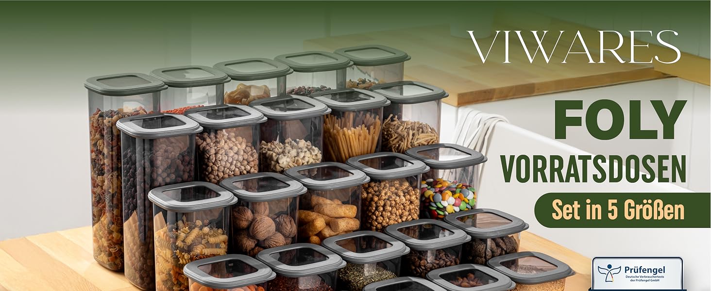 Набір контейнерів для зберігання продуктів 12 шт. 550 мл, сірий. Без BPA, герметичні, для крупи, борошна, спецій. Органайзери для кухні